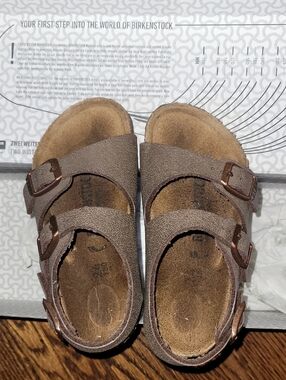 Birkenstock Kids Brown Leather Double-Strap Sandals